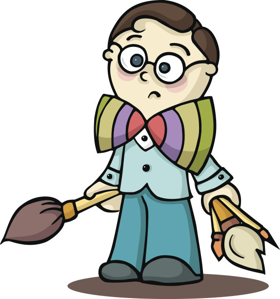 男孩画家可爱向量图片下载