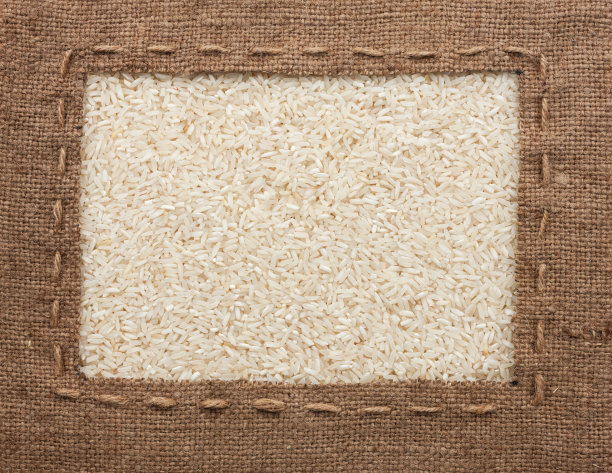 用粗麻布在米粒上制成的框架图片下载