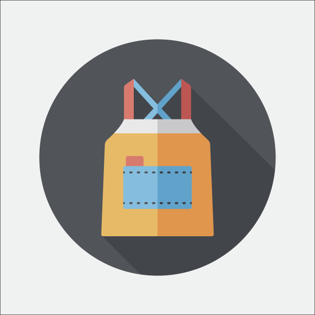 厨具围裙平面图标与长影子，eps10图片下载