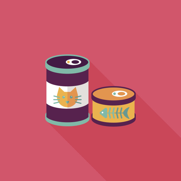 宠物猫粮可以平图标与长影子，eps10图片下载