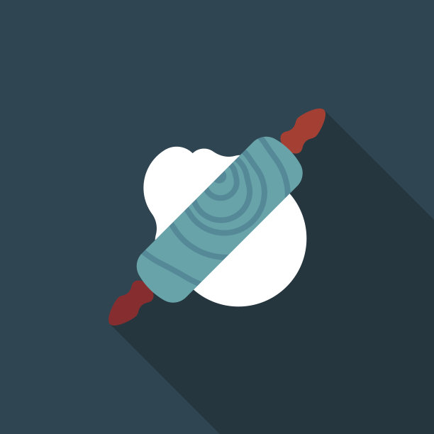 厨房用具滚动大头针与长影子的图标，eps10图片下载