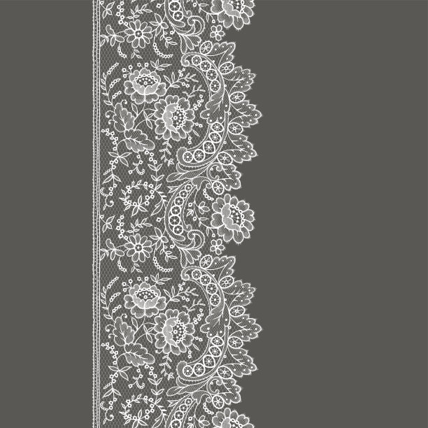 花边丝带。垂直无缝模式。素材图片