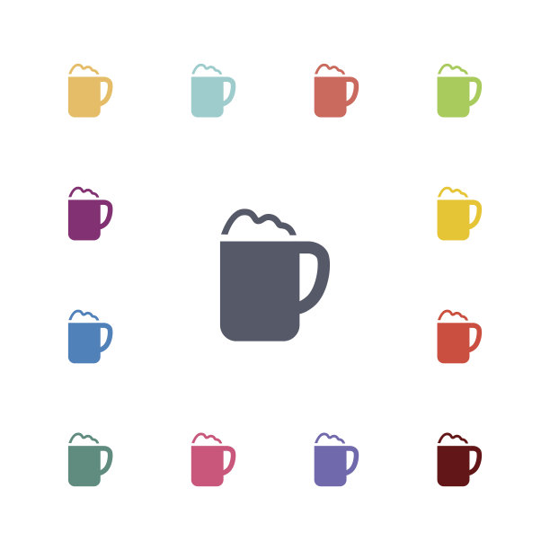 卡布奇诺平面图标设置图片下载