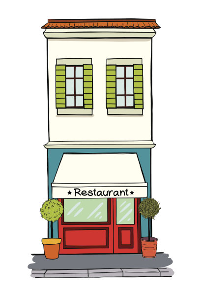 房子和商店在地上素材图片