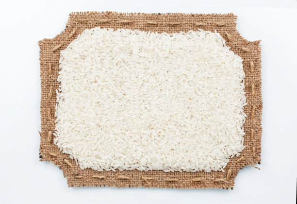 粗麻布和大米的提花框架图片下载