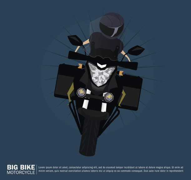 矢量插图的摩托车骑自行车图片下载