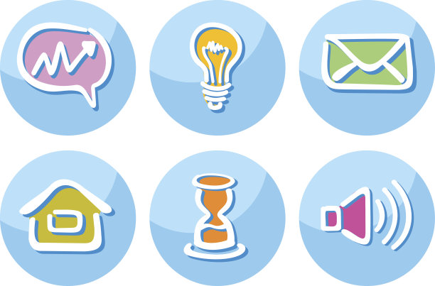 一套商业图标灯泡扩音器纸图片下载