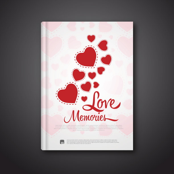 爱的回忆，现代抽象的小册子或书籍图片下载
