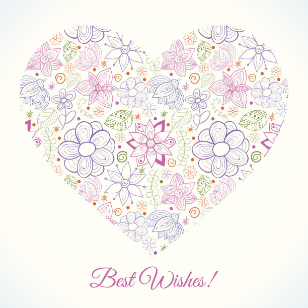 华丽的向量心与图案。图片下载