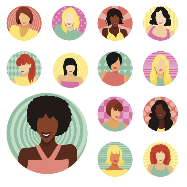 女性肖像套装图片下载