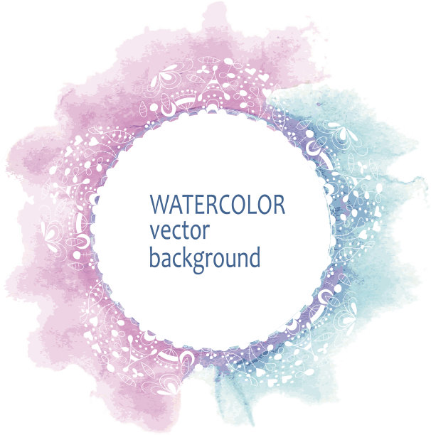 水彩圈手绘在白色的背景图片下载