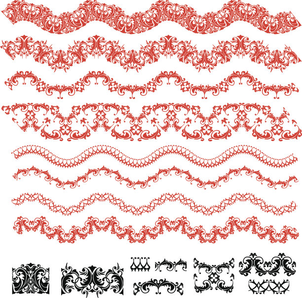 框架元素设置-不同的花边和装饰边框图片下载