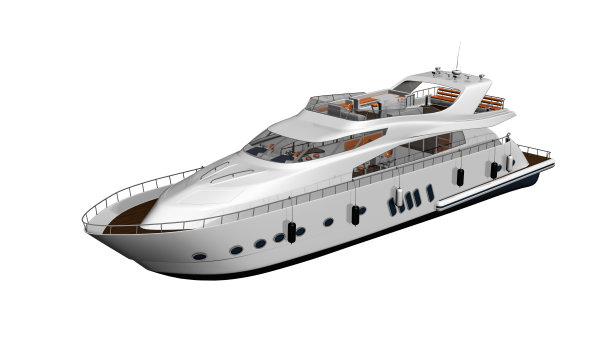 小船，游艇，豪华船孤立在白色背景图片下载