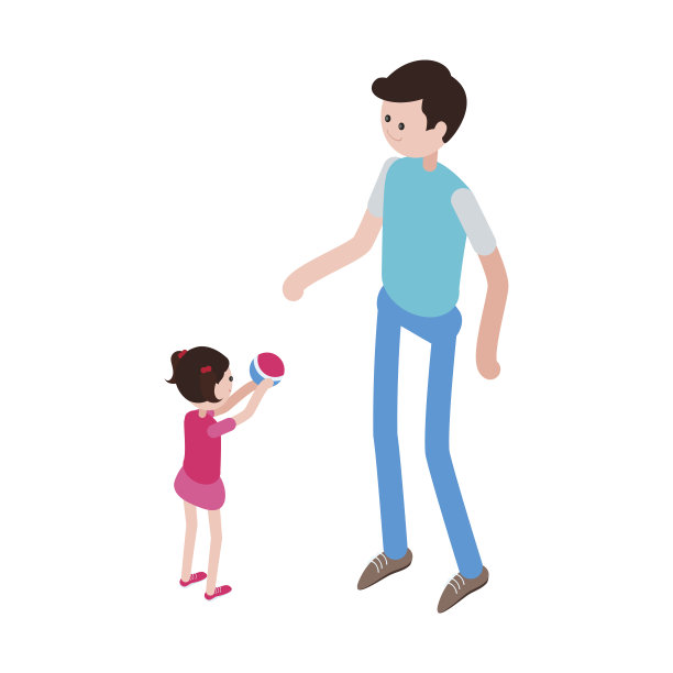 男人和孩子都是等距的。图片下载