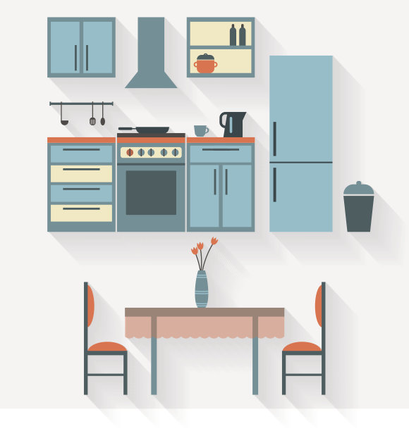 厨房家具平面插图图片下载