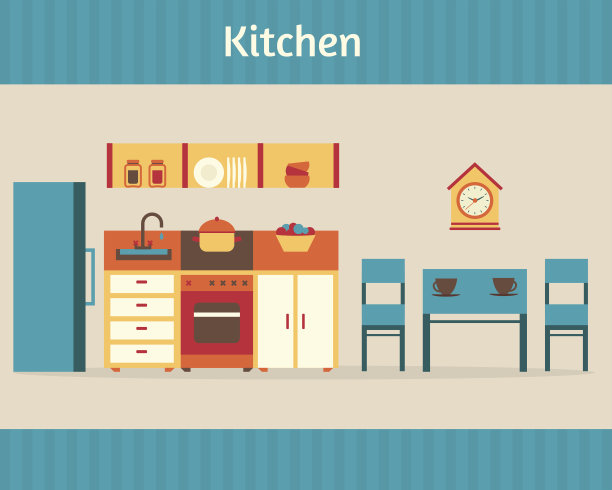 厨房家具采用复古风格图片下载