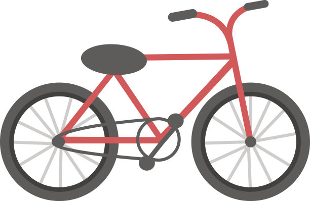 红色自行车孤立矢量图图片下载