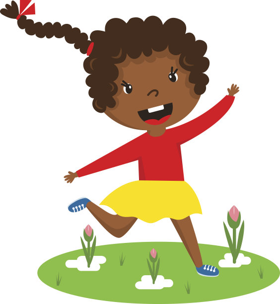 非洲女孩运行矢量插图图片下载