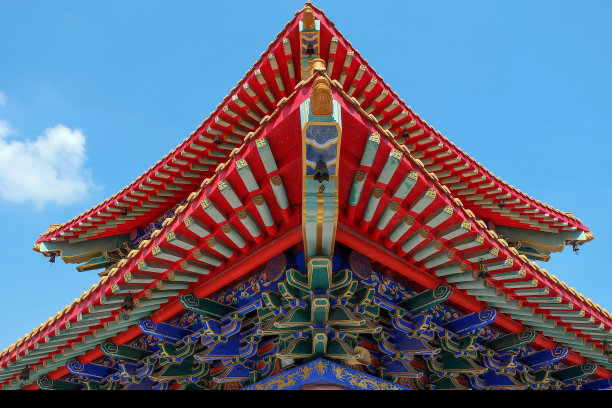 中国寺庙屋顶细节图片下载