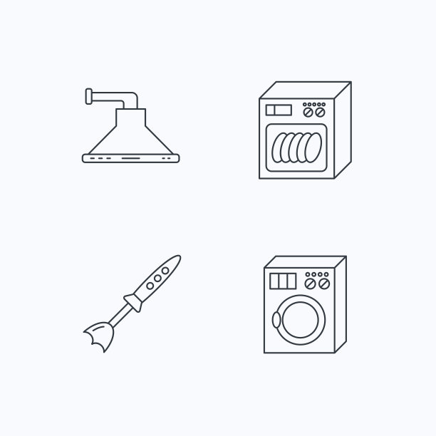 洗碗机、洗衣机和搅拌机。图片下载