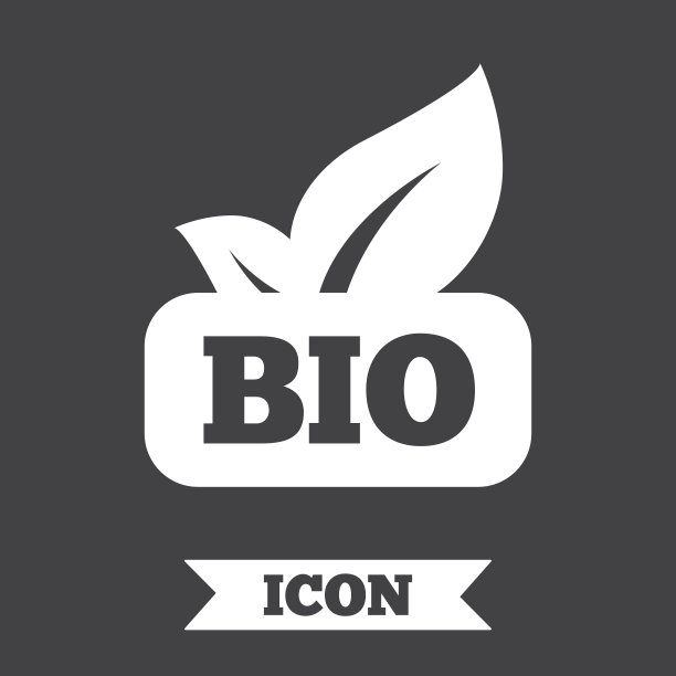 生物产品标志图标。叶的象征。图片下载