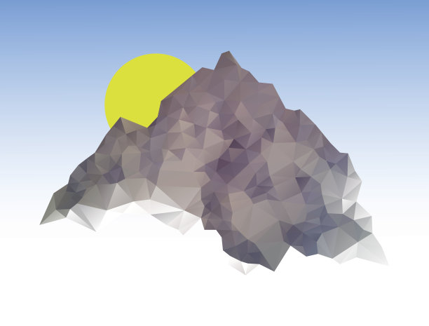 多边形山。矢量插图在几何风格。图片下载