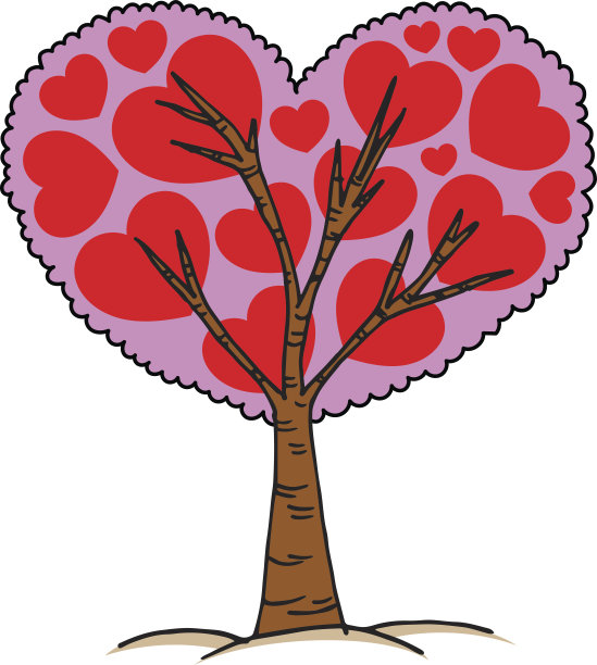 爱树手绘风格。图片下载