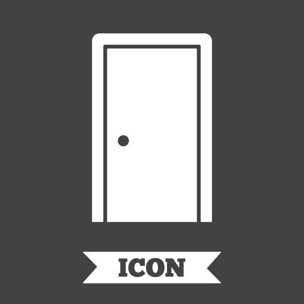 门信号图标。输入或退出符号。图片下载