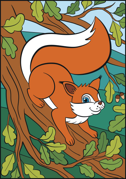 可爱的小松鼠站在长椅上。图片下载