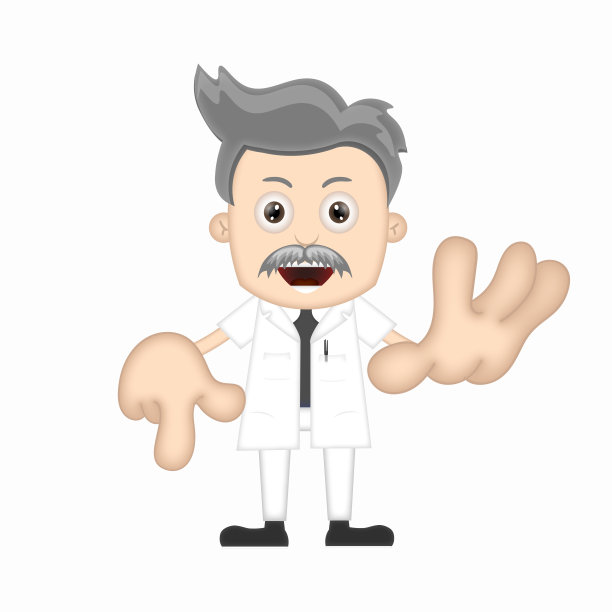 本男孩有趣快乐的科学家卡通人物漫画表情图片下载