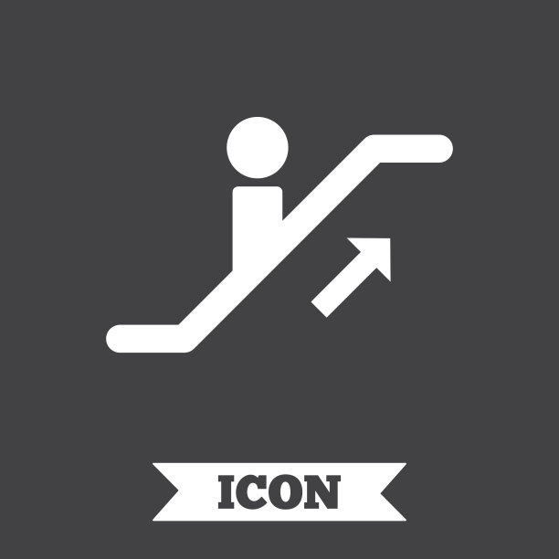 自动扶梯楼梯图标。电梯移动的楼梯。图片下载