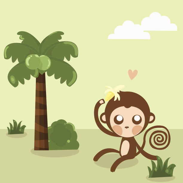 猴子和香蕉图片下载