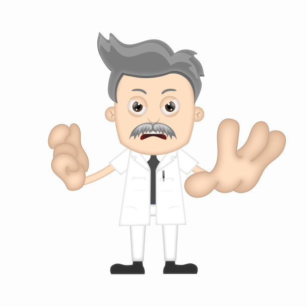 本男孩科学家愤怒的卡通人物教授图片下载