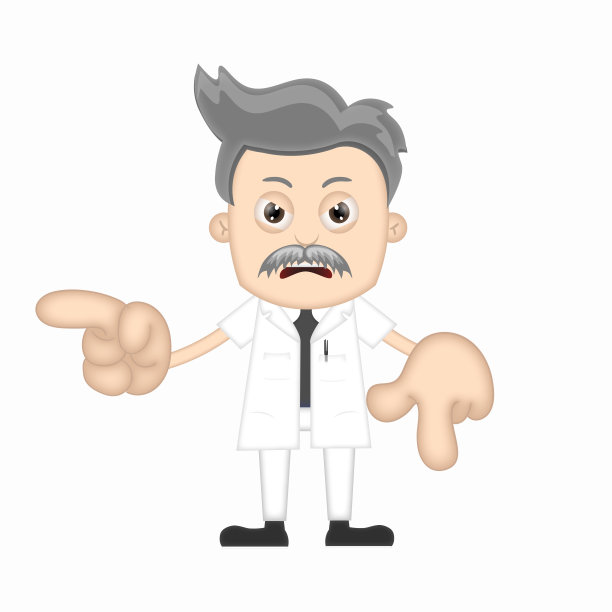 本男孩科学家愤怒的卡通人物教授图片下载