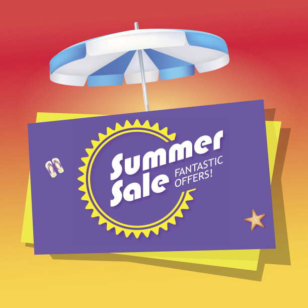 夏季销售横幅与伞图片下载