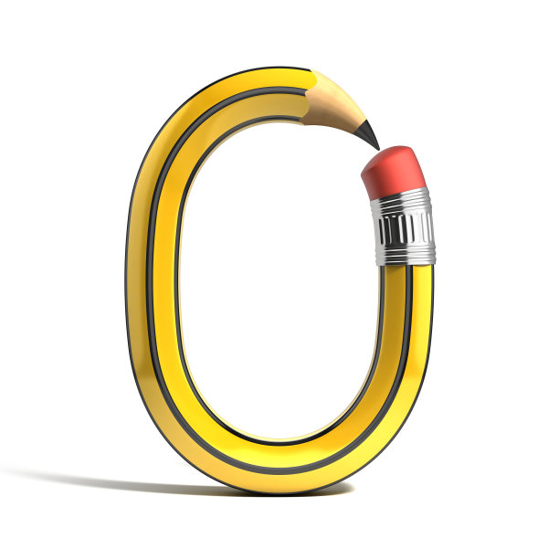 铅笔3d字体数字0图片下载