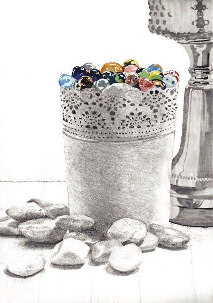 玻璃球和岩石图片下载