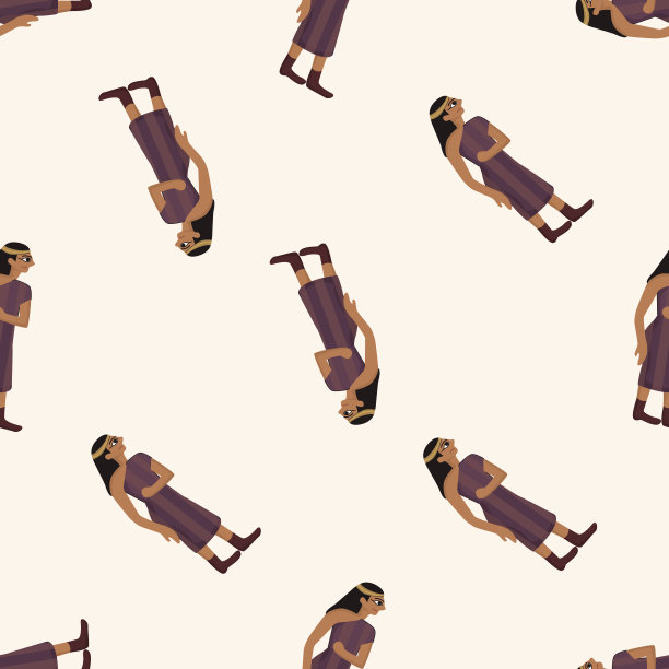 法老，卡通无缝图案背景图片下载