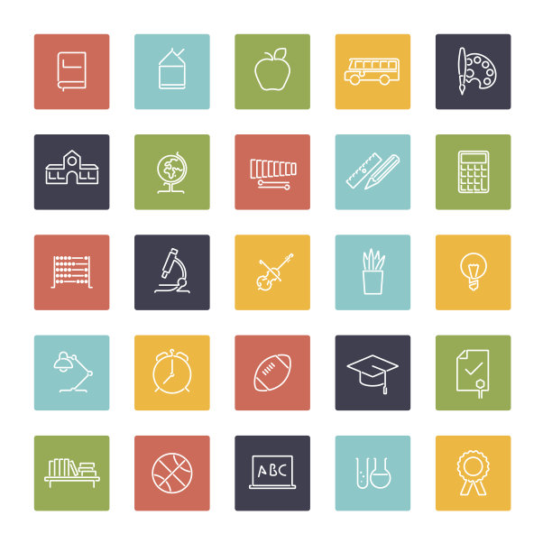 教育线图标向量集合图片下载