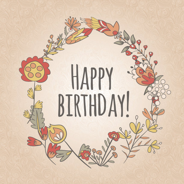 生日贺卡快乐。圆的框架图片下载