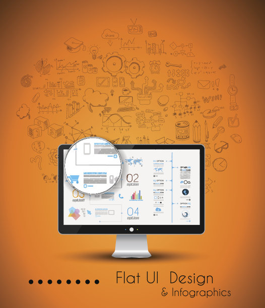 业务解决方案和想法的概念背景与台式电脑图片下载
