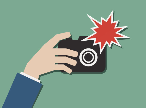 手持相机和闪光灯图标图片下载