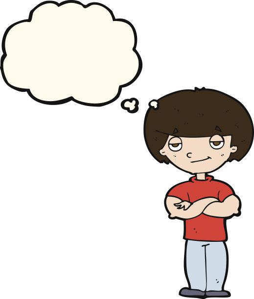 带气泡的卡通自鸣得意男人图片下载