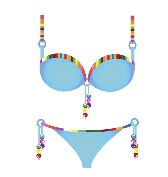 蓝颜色的泳衣图片下载