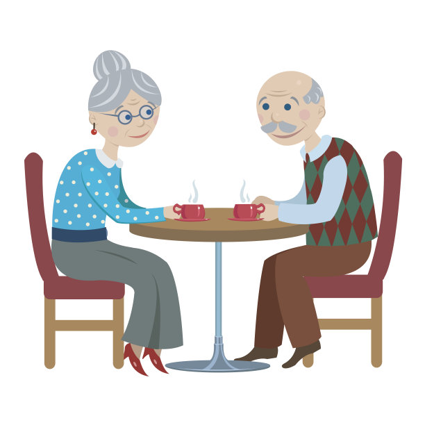 爷爷和奶奶喝茶图片下载
