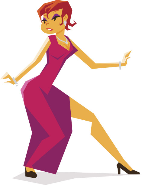 海报女郎蛇蝎女人间谍小偷动作姿势孤立图片下载