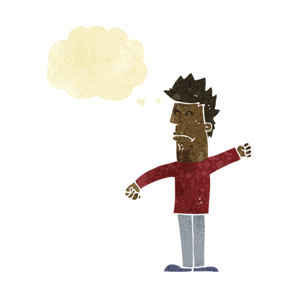 有思想泡泡的卡通压力男图片下载