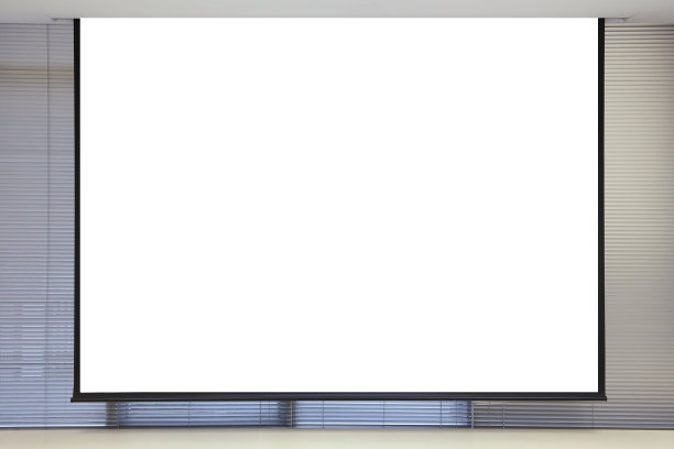 办公室里的空白投影仪画布图片下载