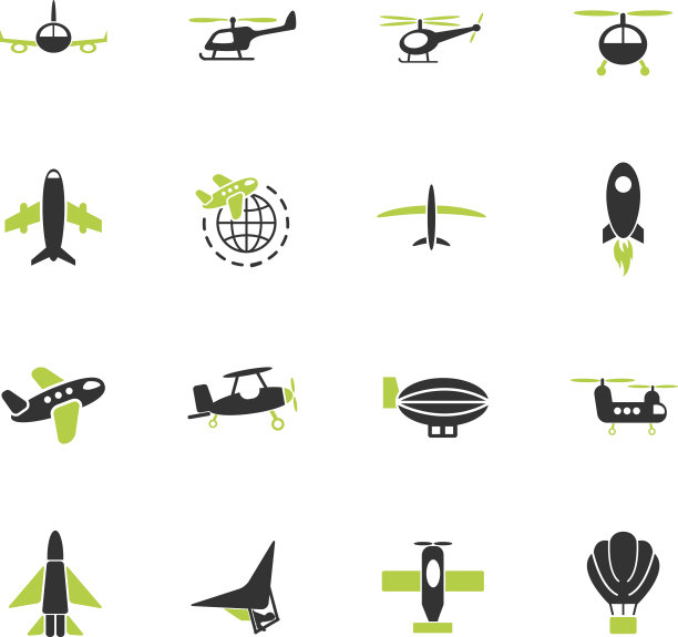 航空运输图标集图片下载
