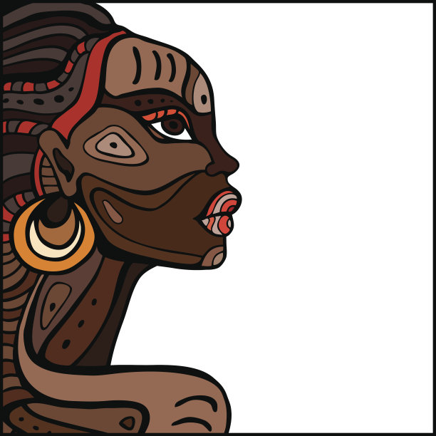 美丽的非洲女人的侧面图片下载